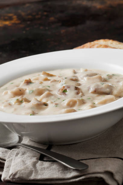 istock Creamy Baked Potato Soup with Crusty Bread 1289779329