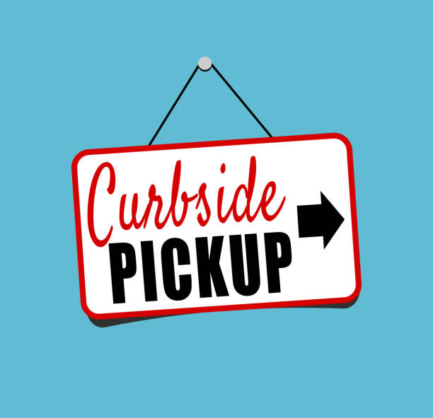 Curbside pickup Curbside pickup sign hanging curbsidepickup stock illustrations