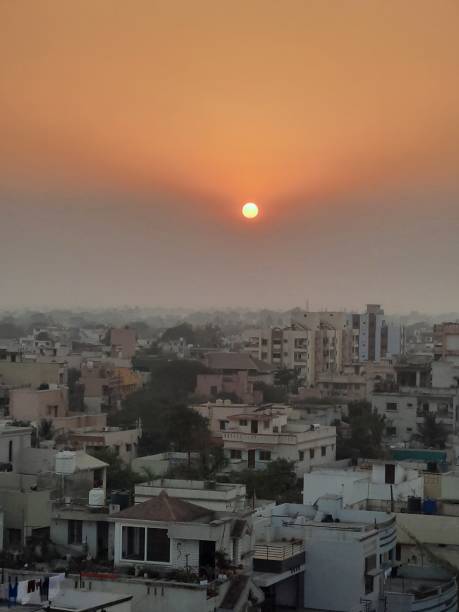 istock Sunset with pink and orange sky 1289782674