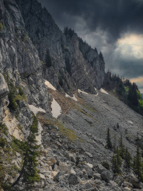 istock Rocky facade in the high mountains 1289782789