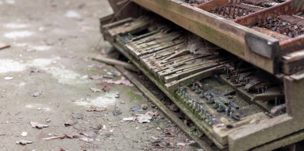istock Forgotten piano in abandoned palace 1289788850