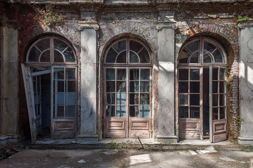 Patio in abandoned palace