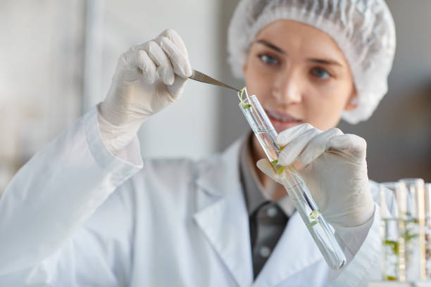 istock Female Scientist Working in Biotech Laboratory 1289792987