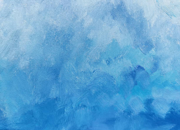 istock winter blue abstract background, snow, painting, oil, water, sky 1289794883