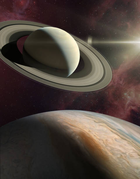 istock Conjunction of Jupiter and Saturn. 1289799791