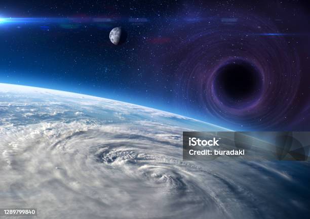 Terra E Buco Nero - Fotografie stock e altre immagini di Buco nero - Buco nero, Pianeta Terra, Spazio cosmico