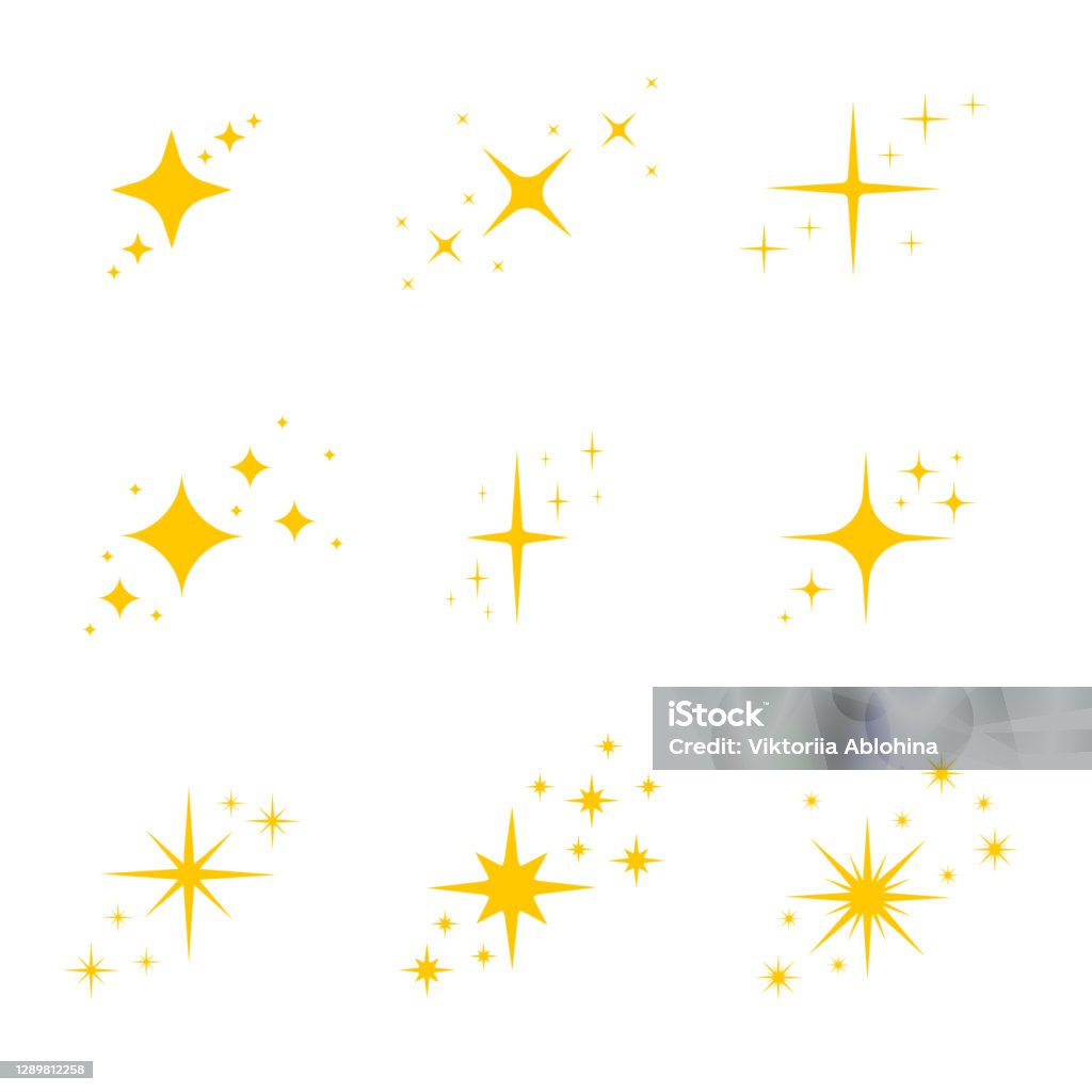 金、黄色の星がきらめきと輝き - キラキラしたのロイヤリティフリーベクトルアート
