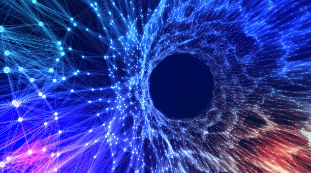 istock Abstract background imitating tunnel of points and lines 1289826501