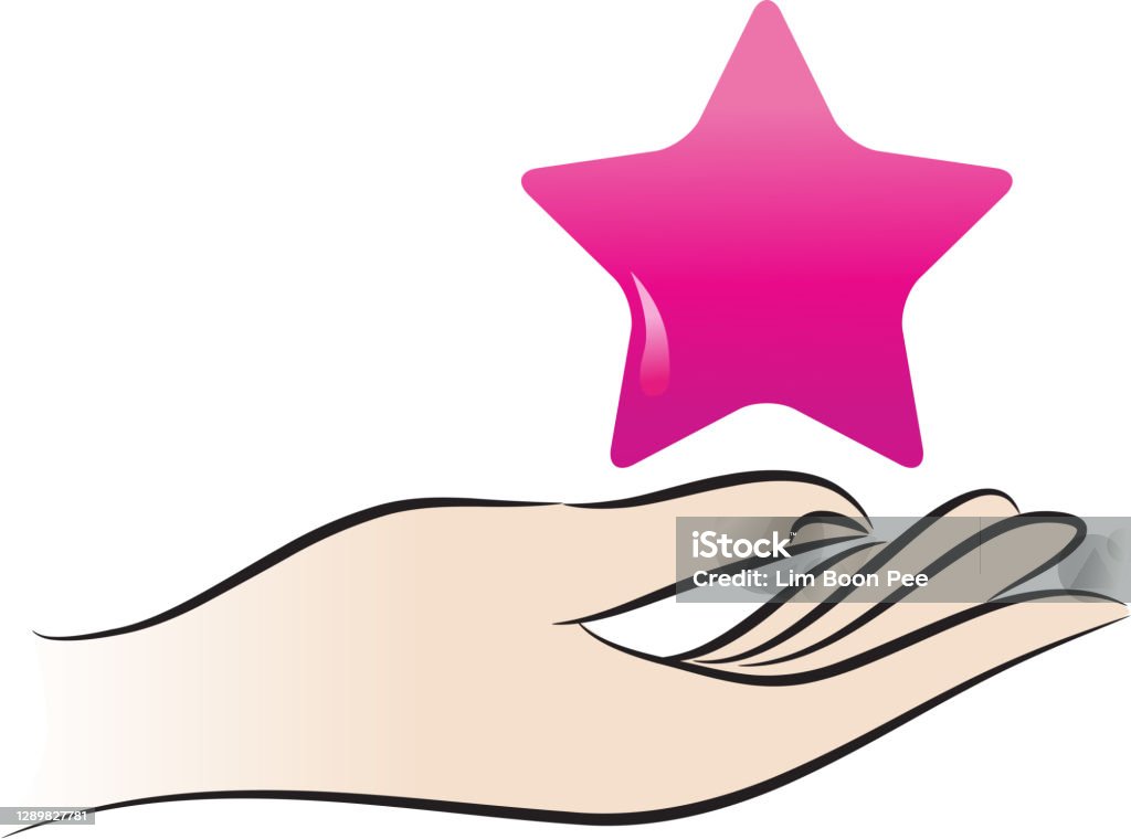 Hand Star Vector Image Vector Star On Hand Stock Illustration - Download Image Now ...