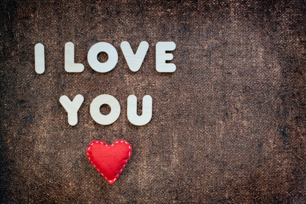 istock I love you concept on on bronze sackcloth. 1289833079