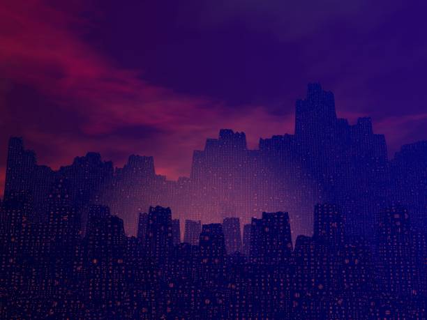 istock Fantastic landscape of City and Sunset 1289833863