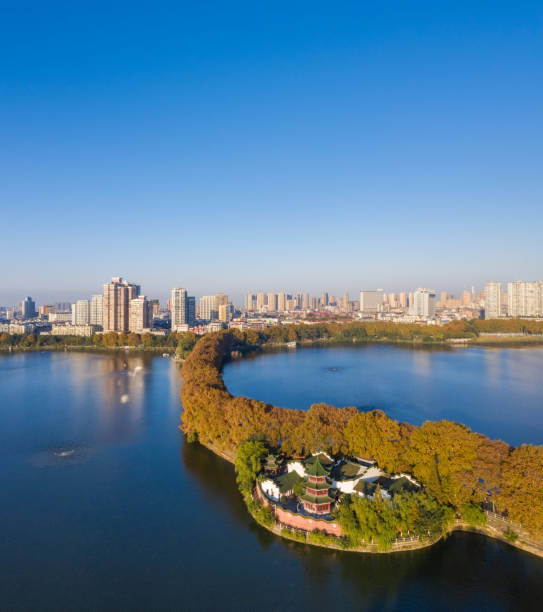 istock beautiful jiujiang city in autumn 1289837647