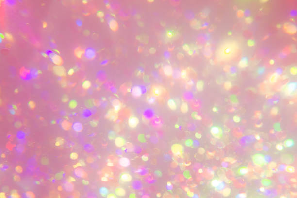 istock Pastel bokeh light backdrop. Blurry holographic background. Bright rainbow neon abstract clipart 1289839924