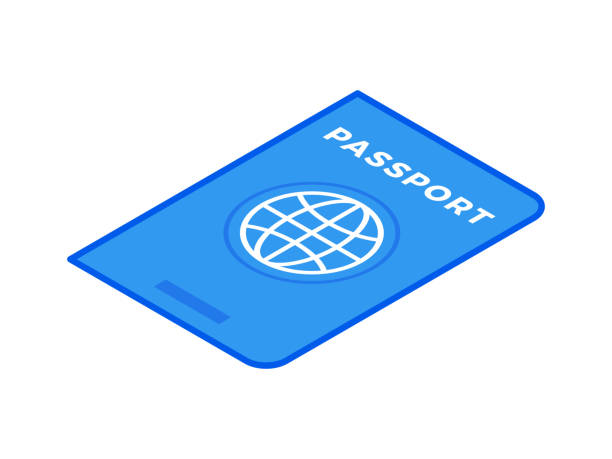 ilustraciones, imágenes clip art, dibujos animados e iconos de stock de diseño vectorial de pasaporte de dibujos animados para concepto de viaje - passport computer graphic digitally generated image white background