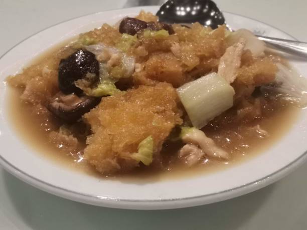 istock Stir Fried Fish Maw with Chinese Cabbage 1289850833
