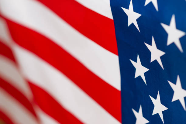 istock American flag as a background. Blurred background. 1289854238