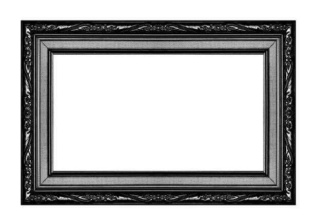 istock Antique black gray frame isolated on white background, clipping path. 1289856112