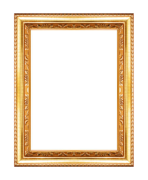 istock Antique golden frame isolated on white background, clipping path 1289856412
