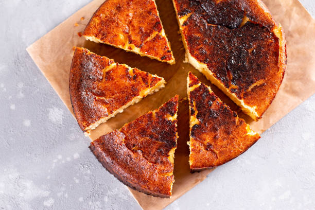 istock Top view of basque burnt cheesecake 1289859138