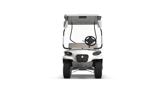 3D render of Golf cart isolated on white