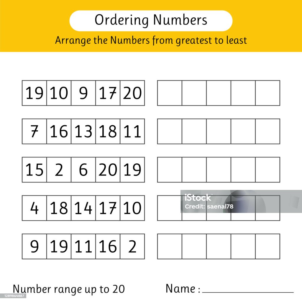 Arranging Decimal Numbers From Least To Greatest Worksheet