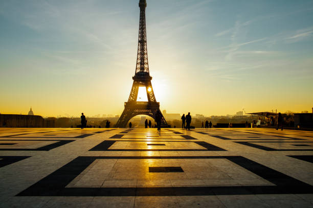 istock landscape with eiffel tower in Paris, France at sundown 1289866361