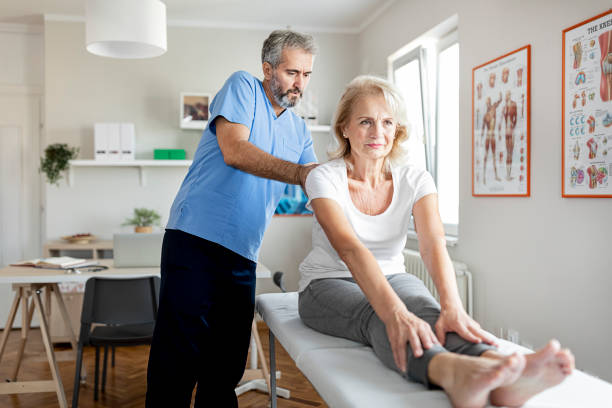 istock Shot of a physiotherapist treating a patient 1289867140