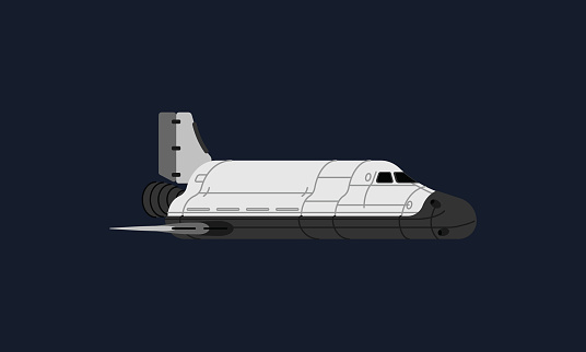 Illustration of modern spacecraft on a space background. Vector file.