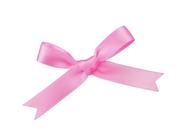 istock Red satin ribbon bow isolated on white 1289871215