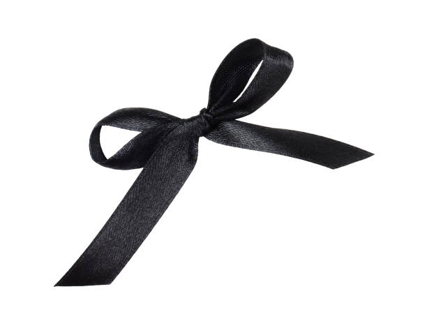 istock Black satin ribbon bow 1289871218
