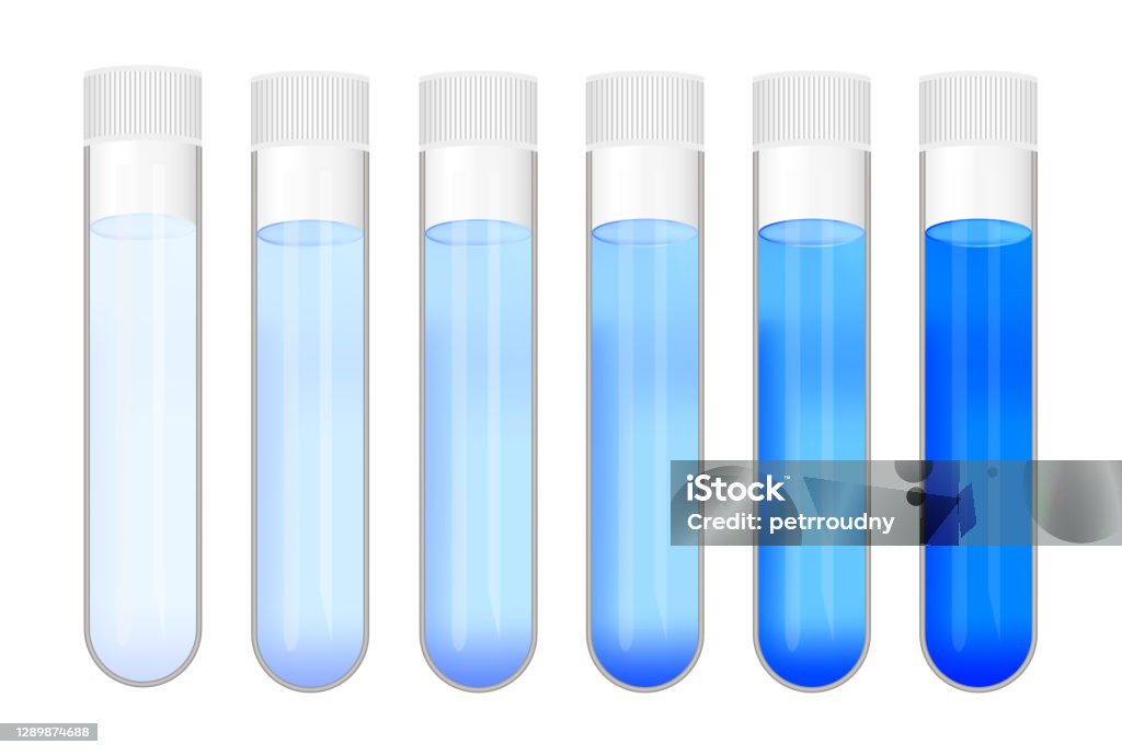Solution In Test Tube Vector Set Of Laboratory Test Tubes With Different Concentrations Of ...