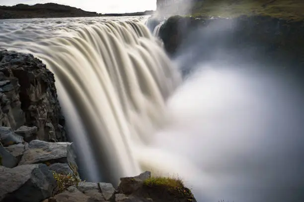 Photo of Dettifoss waterfall located on the Jokulsa a Fjollum river in Iceland