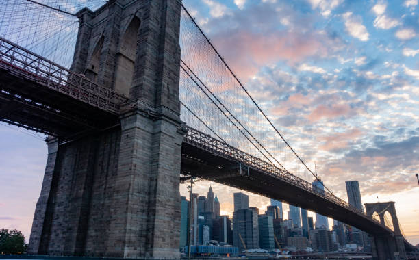 istock Brooklyn Bridge and Manhatten Skyline during Sunset 1289877197