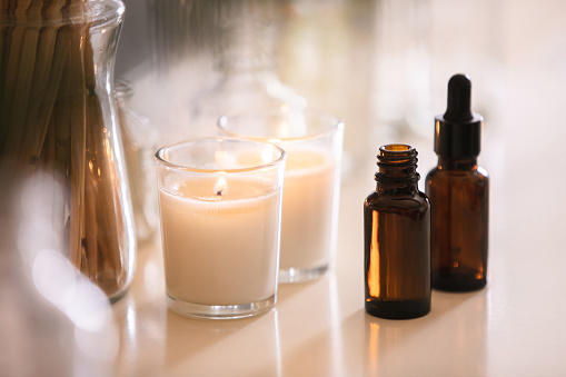 Aroma oils, aromatherapy, aroma bottles, candles