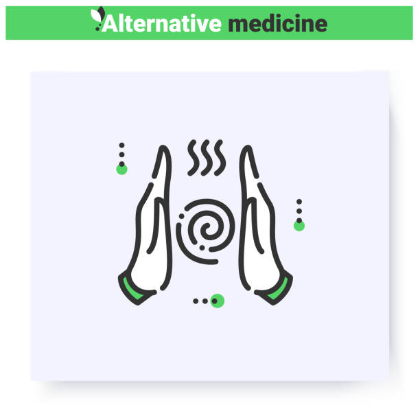 reiki linie symbol. bearbeitbare illustration - aura alternative medizin illustration stock-grafiken, -clipart, -cartoons und -symbole
