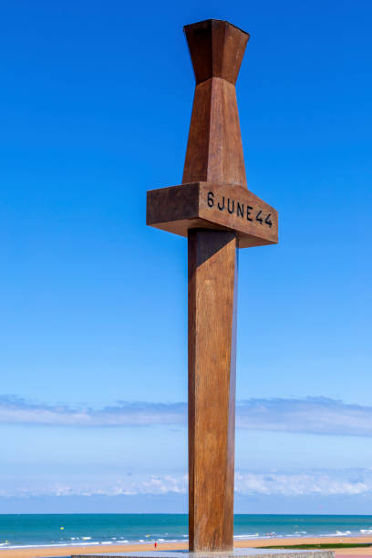 istock Monument Royal Winnipeg Rifles close to Sword Beach at Courseulles-sur-Mer 1289880565