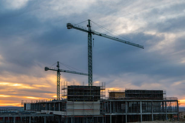 istock Construction Structure of a building with concrete beams 1289886222