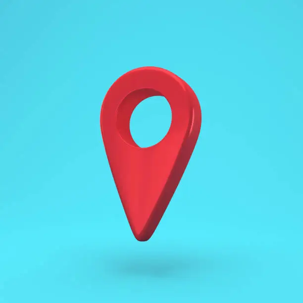 Red Map pin icon isolated background. Navigation, pointer, location, map, gps, direction, place, compass, contact, search concept. Minimalism concept. 3d illustration 3D render