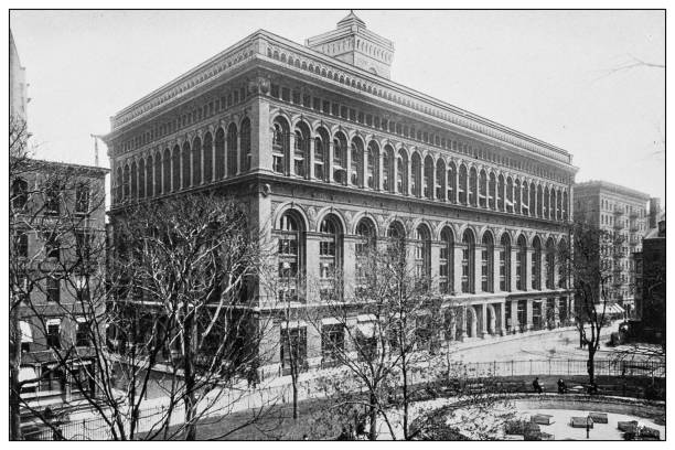 New York financial district buildings: New York Produce Exchange New York financial district buildings: New York Produce Exchange nyse building stock illustrations