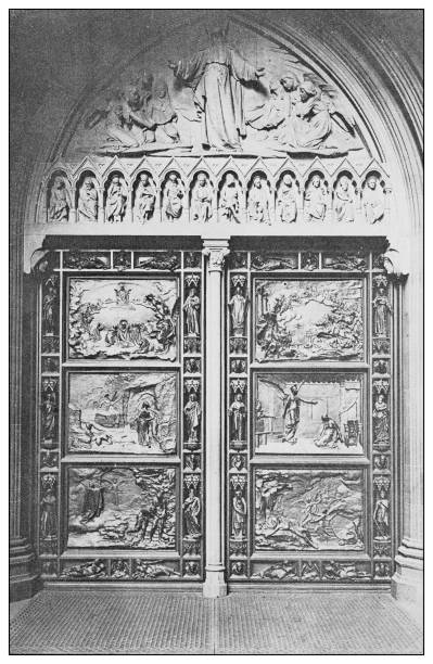 istock New York financial district buildings: Trinity church bronze doors 1289892467