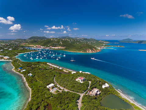 Aerial view of east end of St. Thomas, Red Hook, United States Virgin Islands