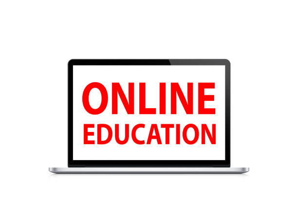 istock Online education concept in laptop screen on white background 1289895950