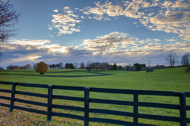 istock Sunset autumn landscape at countryside. 1289898373