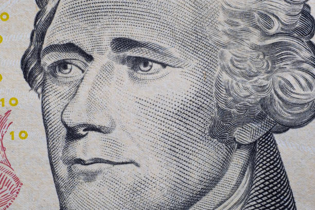 Close up detail on American Dollars banknotes