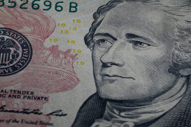 istock Close up detail on American Dollars banknotes 1289899035