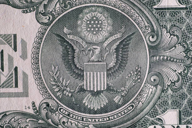 istock Close up detail on American Dollars banknotes 1289899040