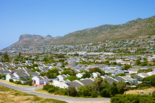 Fish Hoek residential neighborhood, a small sleepy holiday destination in Cape Town South Africa