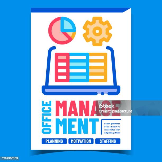 Office Setting Promotion Office Management Creative Promotion Poster Vector Stock Illustration ...