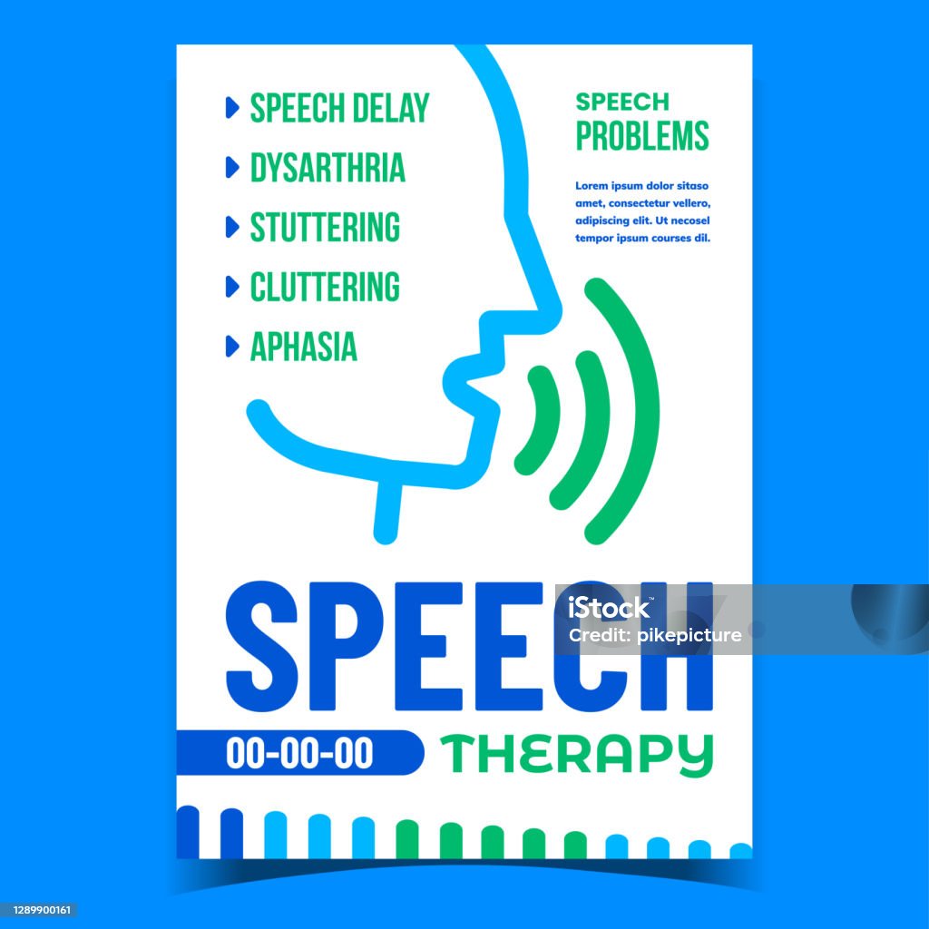 Speech Therapy And Problem Promo Poster Vector - Royalty-free Gaguez - Estado médico arte vetorial