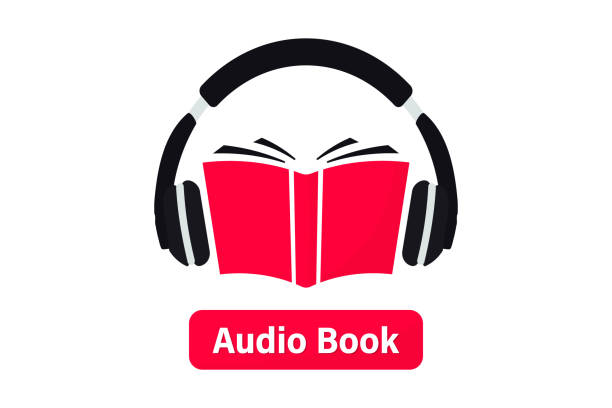 Audiobooks logo. Listen literature, e-books in audio format. Books online mobile application flat icon. Online audiobook with headphones, distance education e-learning. Podcast, Webinar, Tutorial Audiobooks logo. Listen literature, e-books in audio format. Books online mobile application flat icon. Online audiobook with headphones, distance education e-learning. Podcast, Webinar, Tutorial audio book stock illustrations